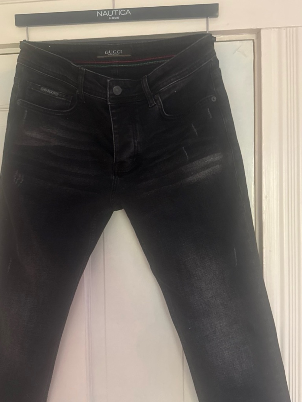 Gucci Men’s Black Skinny Jeans with Subtle Fade - Picture 4 of 6